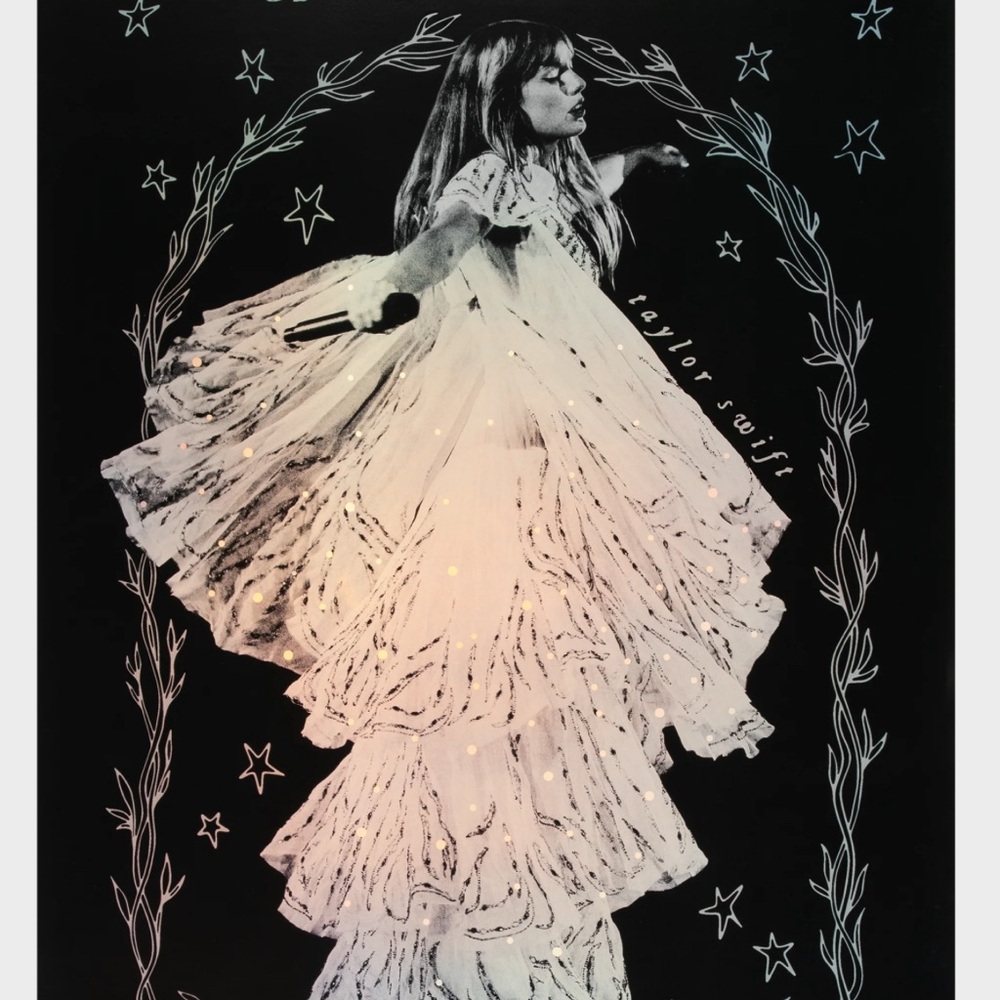 Taylor Swift Folklore Album Twirling Foil Lithograph *slight damage*